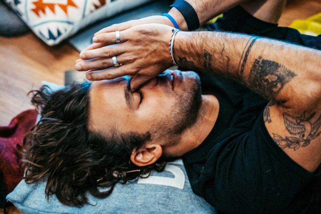 A beginner practicing Breathwork